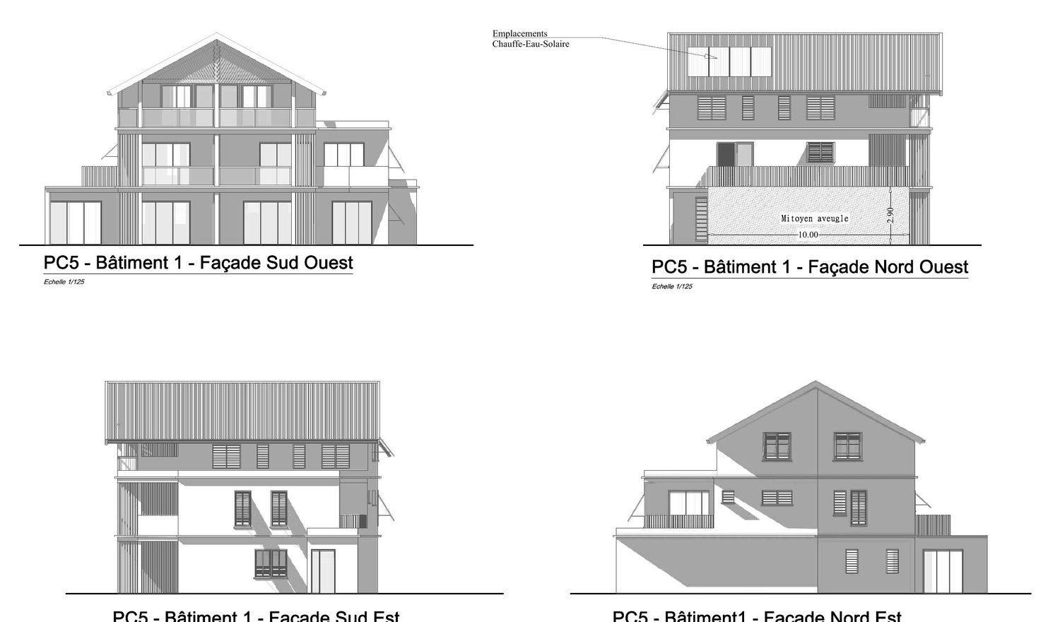 Façades du bâtiment 1 de la Résidence Ariane