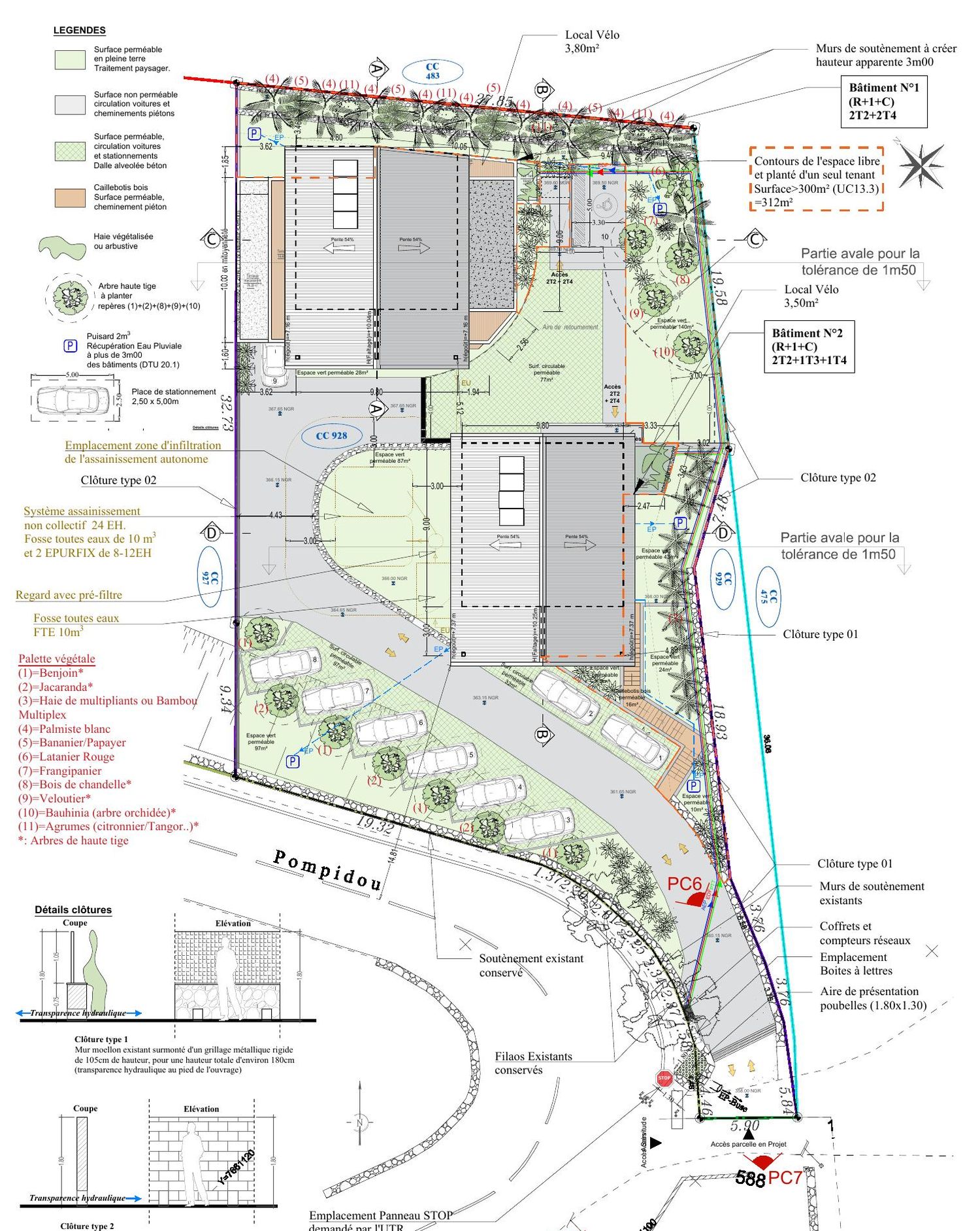 Plan de masse de la Résidence Ariane à Saint-Leu
